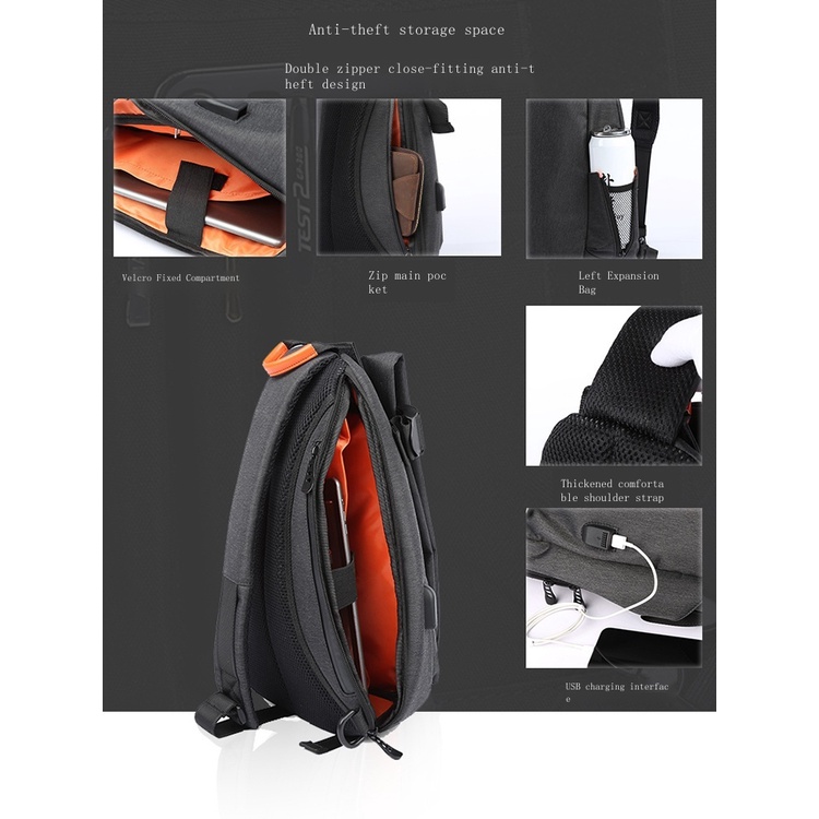 Japanese messenger bag men s multifunction chest bag tide brand