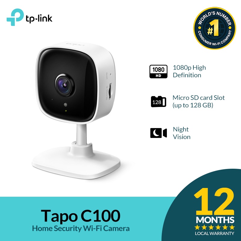 TPLink Tapo C100 Home Security WiFi Camera 1080p High Definition