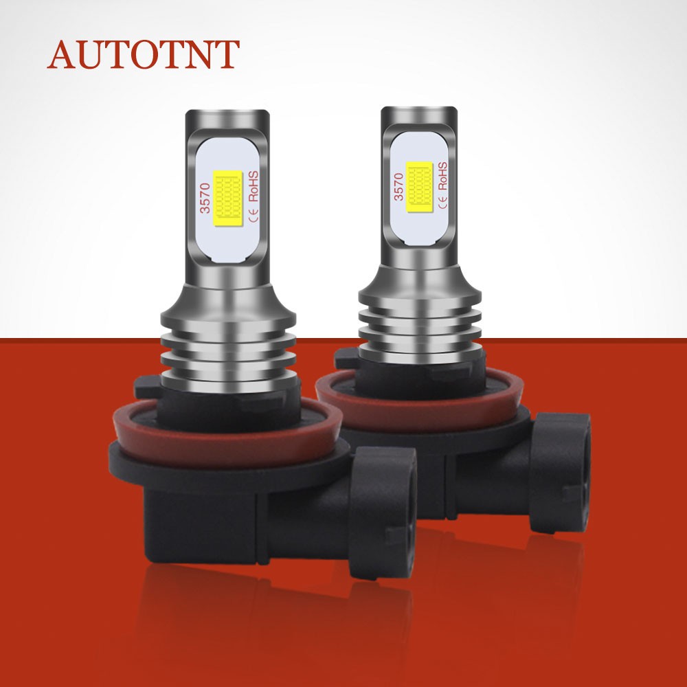2pcs H11 H8 LED Car Fog Light Bulbs 2400Lm 6000K White 3000K Yellow ...