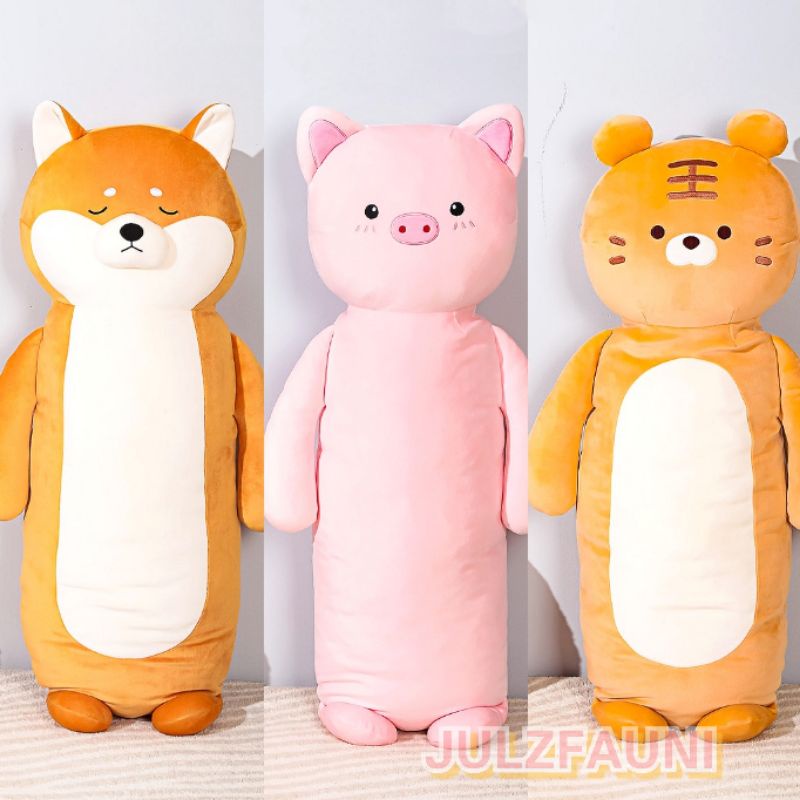 LARGE SHIBA INU PIG OR TIGER LONG PILLOW CUSHION PLUSH TOY STUFFED TOYS SIZE 90CM by Miniso