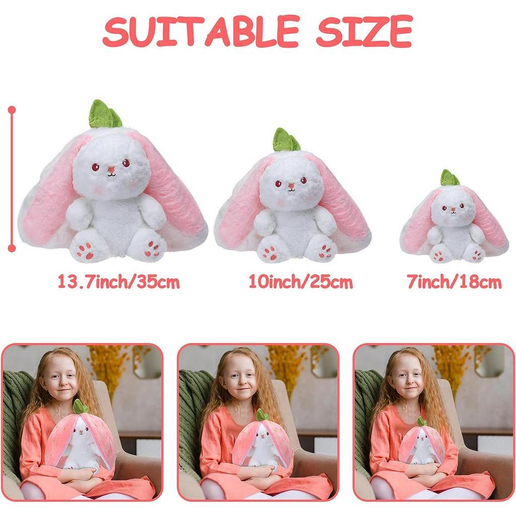 Cute Cross Dressing Strawberry Rabbit Cuddle Bunny Plush Toy for Gift ...