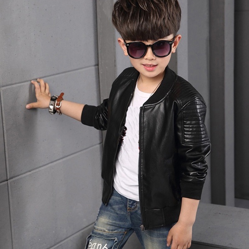 Boys Coats Faux Leather Jackets Children Fashion Outerwear Jacket