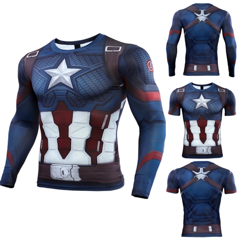 Captain America T Shirt Men 3D Captain America Printed Superhero T Shirts Fitness Compression Shirt Clothing Male Bodybuilding Tops Shopee Philippines