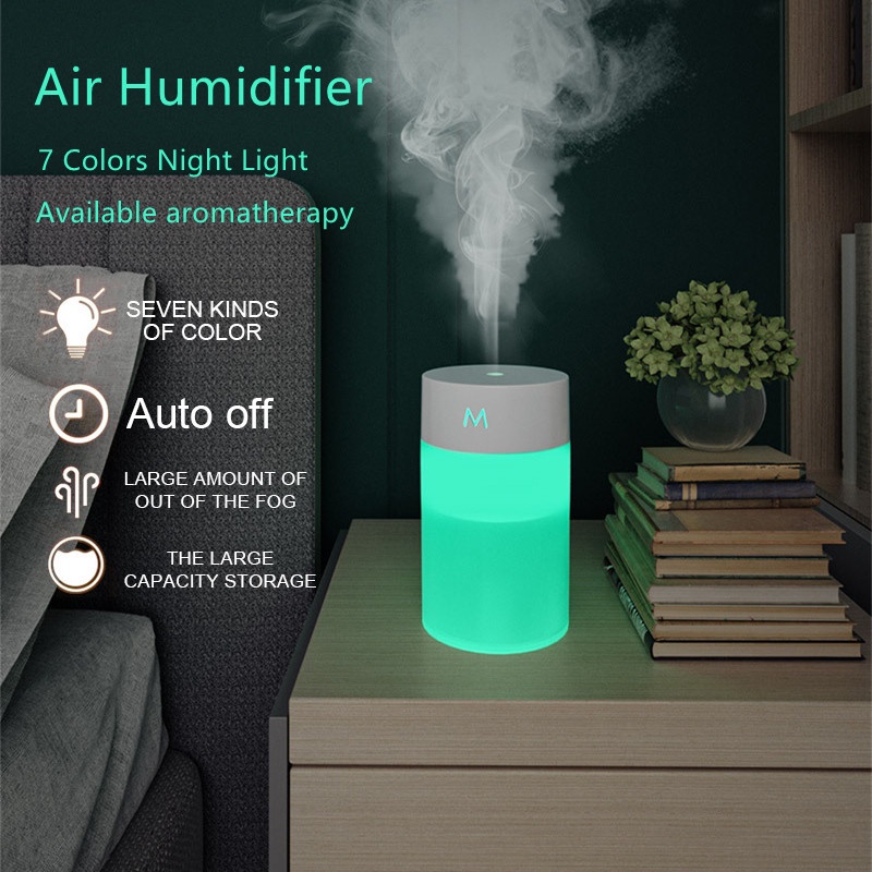 902 Mist Humidifier 260ml Capacity LED Night Light Silent Home Humidifier  Diffuser for Home Car Office - Pink Wholesale