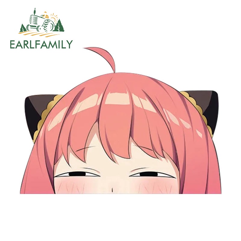 EARLFAMILY 13cm Spy x Family Anya Car Stickers Anime Peeker Cute ...