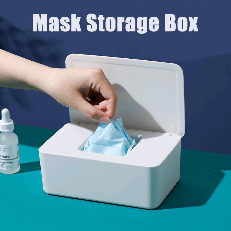 Mask Storage Box with Lid Tissue Box Mask/wet Tissue Organizer Study ...