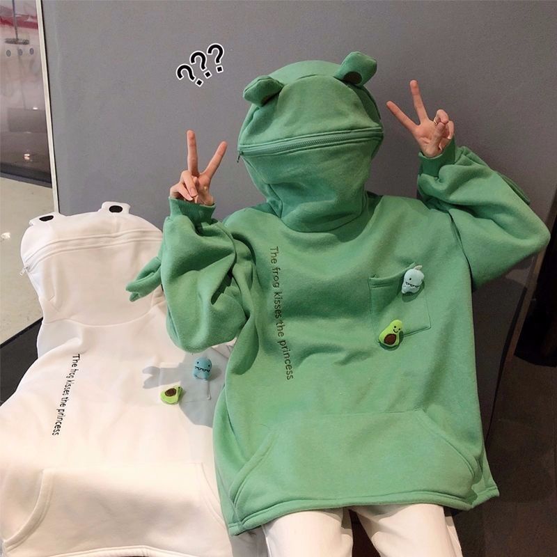 frog hoodie jacket oversized hoodies for women plus size korean