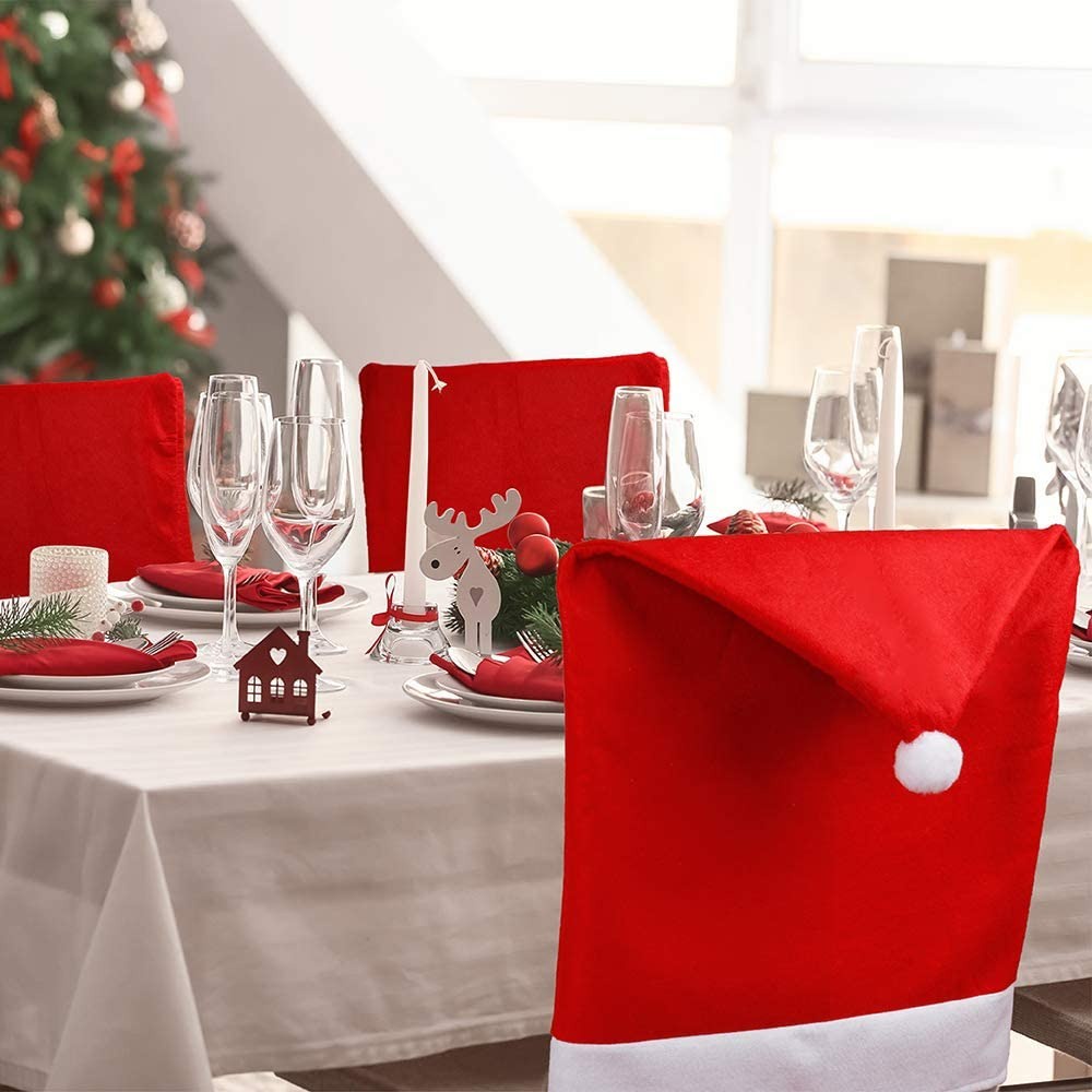 Sillas decorations noel comedor cadeiras holiday fundas gorros silla decoradas scaune papai respaldos chairs navideñas decora preciosas funda huse daledetalles