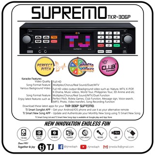 TJ Media Supremo TKR-306P 1 TB Hard Disk Karaoke With 25000 English And ...