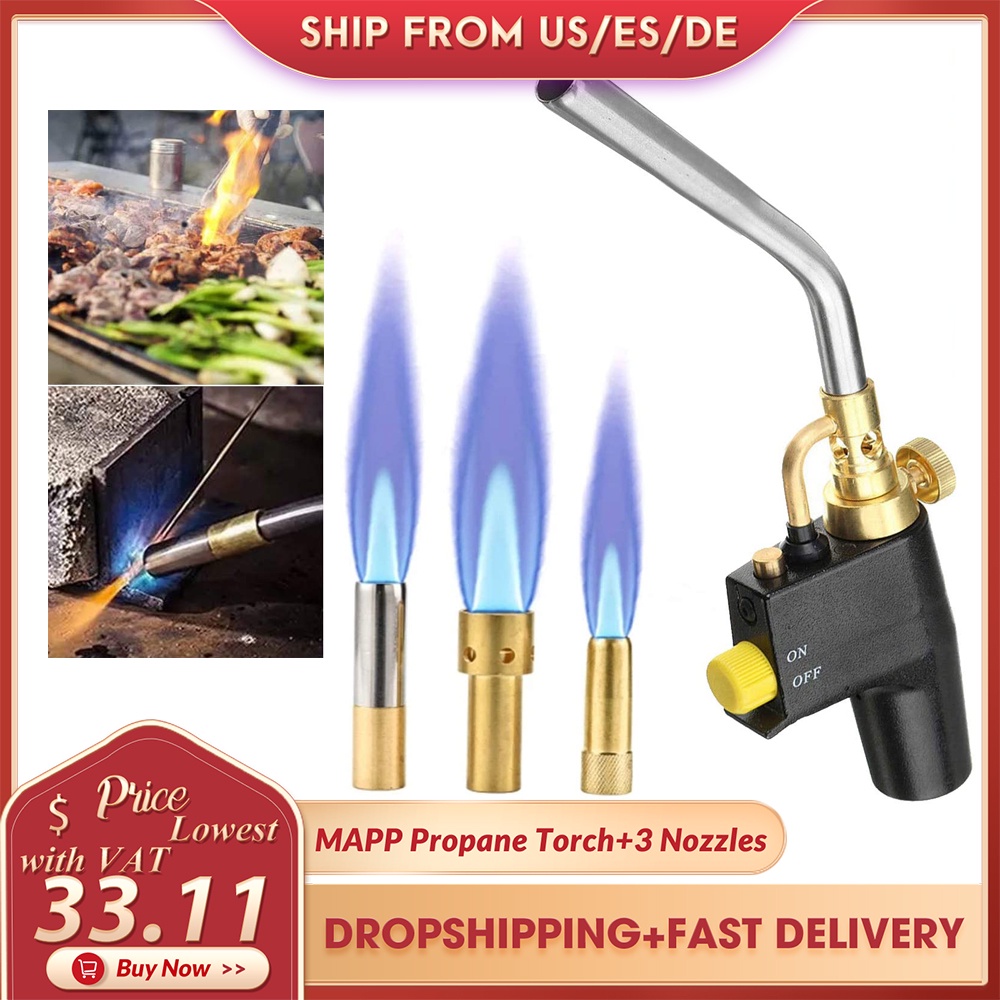 GJ8000 Mapp Propane Torch Welding Kit Trigger Start Mapp Gas Torch For