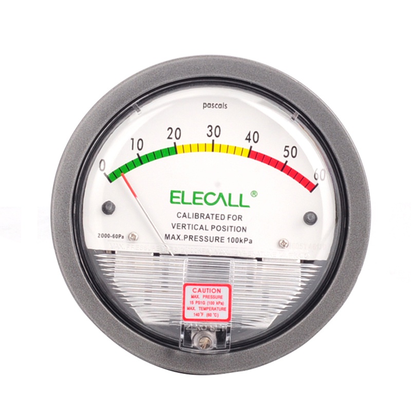 New 0-60PA Micro Differential Pressure Gauge High Color Panel Round ...
