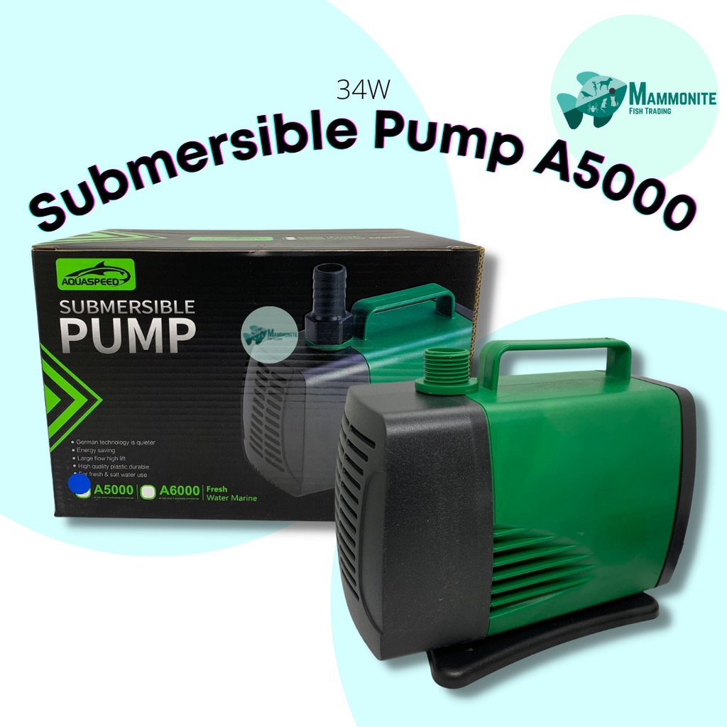 Aquaspeed Submersible Pump A5000 Aquarium Small Cycle Filter 34 Watts ...