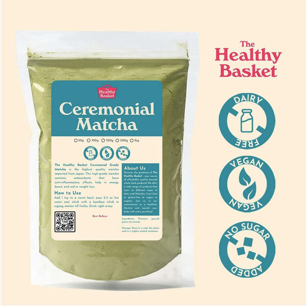 Healthy Basket Pure Matcha Powder - Ceremonial & Culinary Grade (250g ...