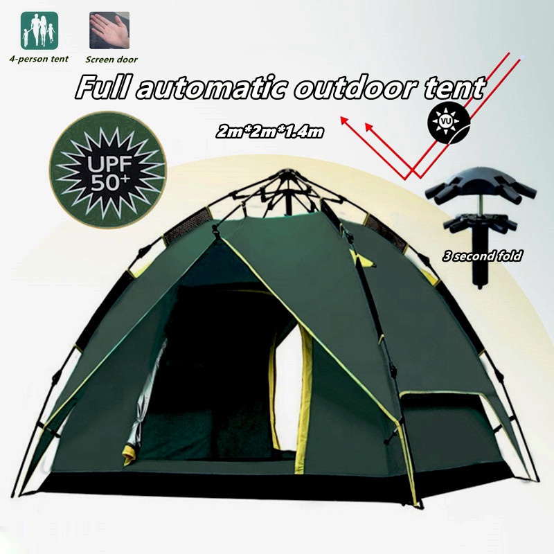 2 4 6 Waterproof Outdoor Dome Camping Tent automatic Double Layer