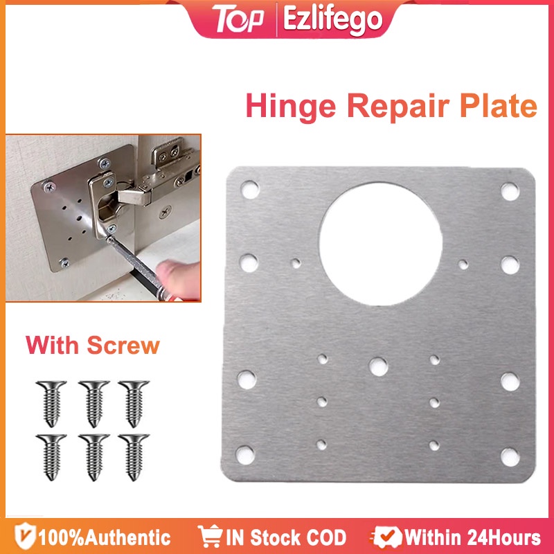 5Pcs Cabinet Hinge Repair Plate Stainless Steel Brackets Kitchen ...