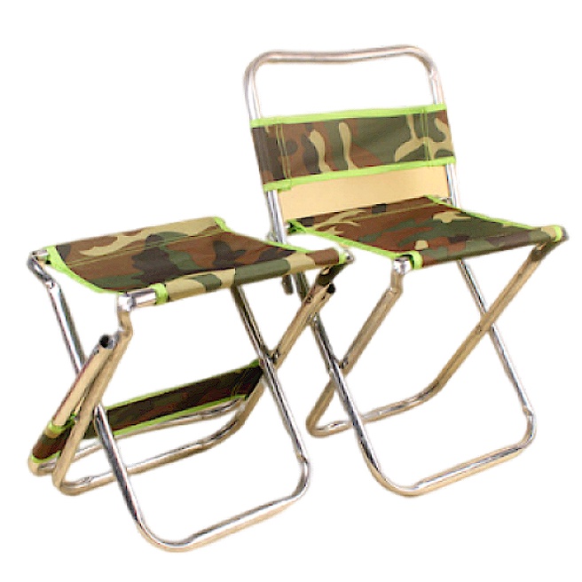 Camouflage Backrest Fishing Stool Portable Folding Chair Outdoor Camping  Picnic Mini Seating