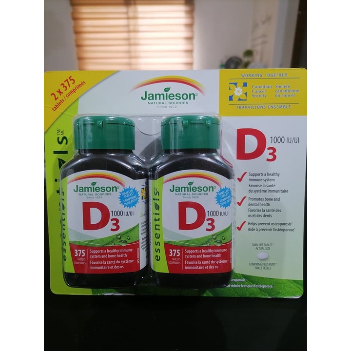 Original 2pack Jamieson Vitamin D3 1000 IU 375 Tablets x 2 Shopee
