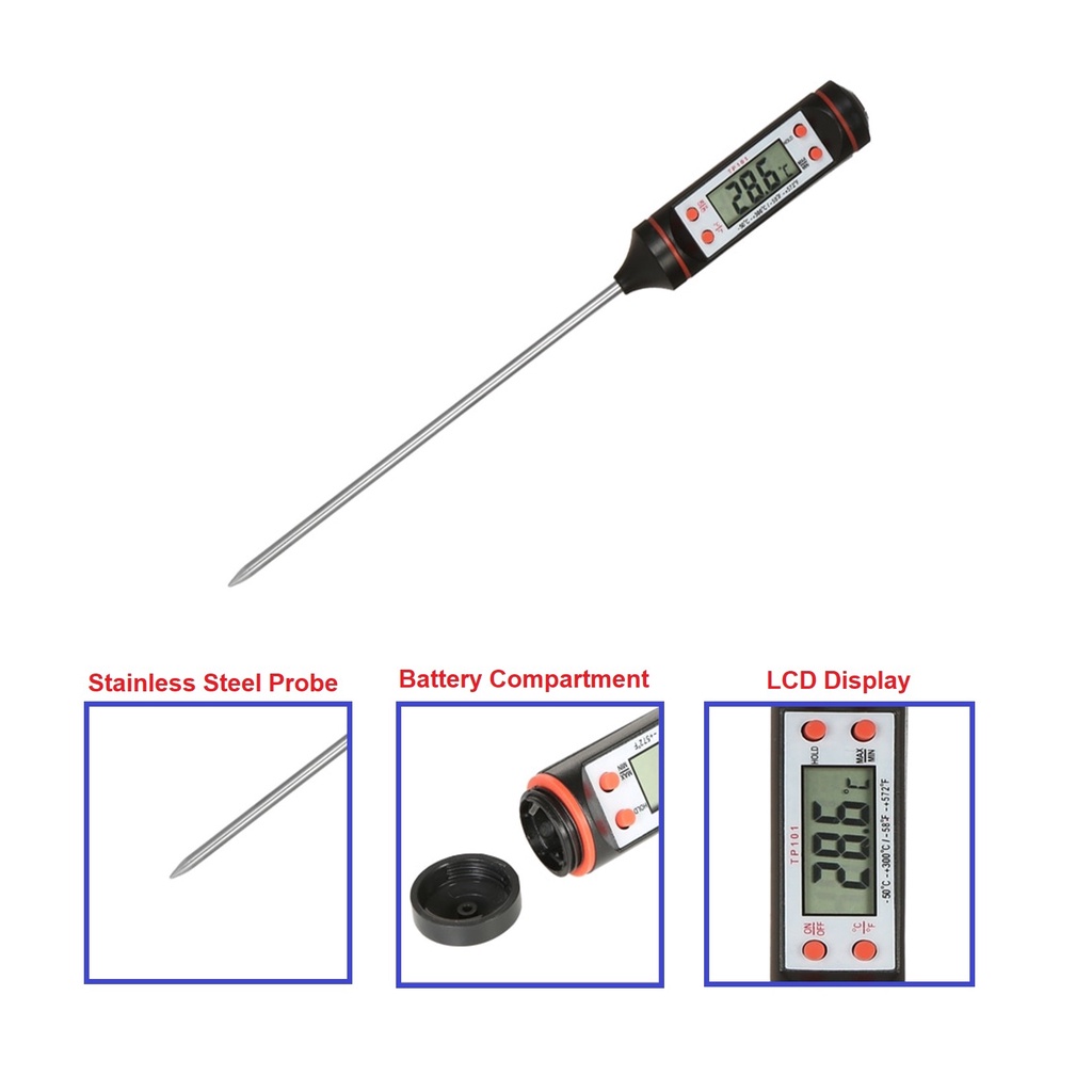 Digital Pen Food Grade Food Thermometer Cooking Probe Electronic ...