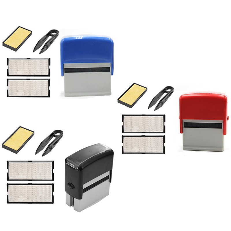 Self Inking Stamp Set Custom Personalised DIY Business Name Number ...