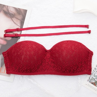 ATHVOTAR Sexy Strapless Bra Push Up Invisible Bra For Women Tube Top A B Cup  Lace Brassiere Wireless