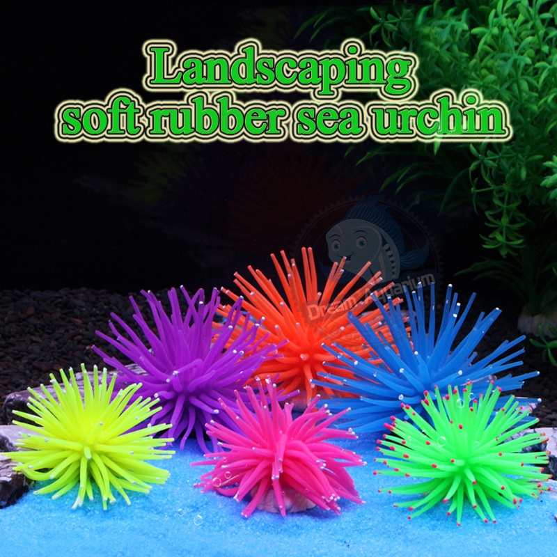 Artificial Sea Urchin Colorful Silicone Aquarium Sea Urchin Decoration
