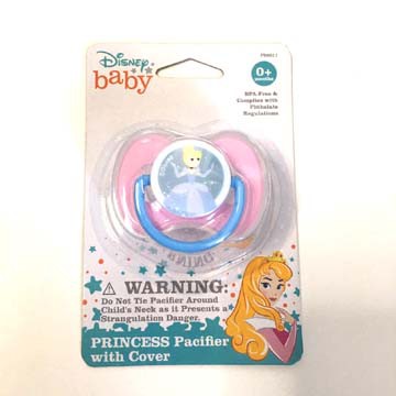 DISNEY BABY CINDERELLA PACIFIER WITH COVER, PINK. IMPORTED FROM THE USA ...