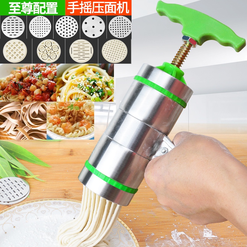 Hand deals noodle maker