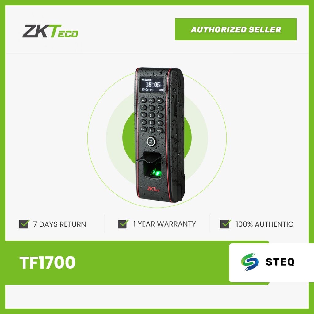 STEQ ZKTECO TF1700 IP65 Waterproof Fingerprint Access Control Reader ...