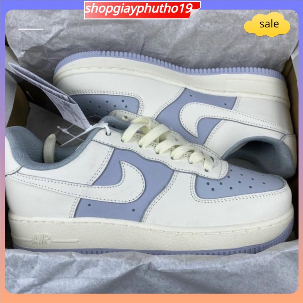 Shopgiayphutho19 AF1 Sneakers In White blue And Cream Color, air force