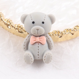 Frosted bear resin patch medium cartoon cute bow tie bear sticky