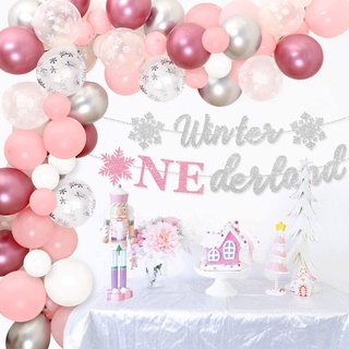 Frozen Theme Snowflake Winter Onederland 1st Birthday Party