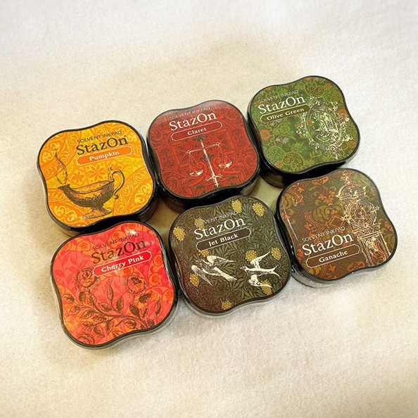 STAZON SOLVENT INKPAD STAMP PAD RUBBER STAMP INK (6 PCS) | Shopee ...