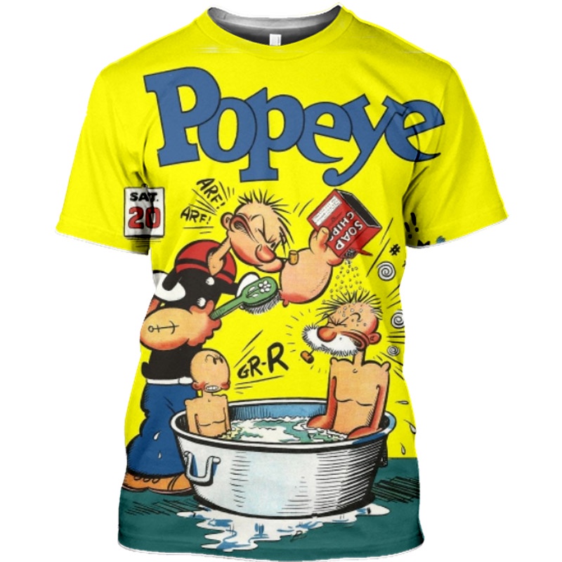 Popeye The Sailor Club Gym Cartoon Anime Men shirt Classic Design Hip ...
