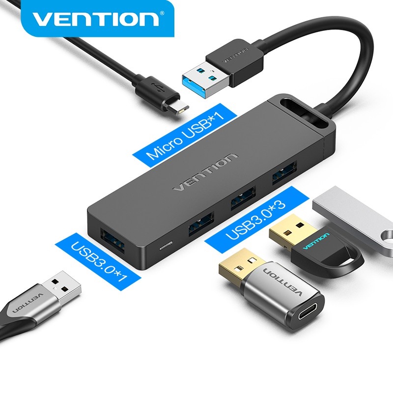 Vention HUB USB 4 ports USB 3.0 2.0 Splitter avec port d