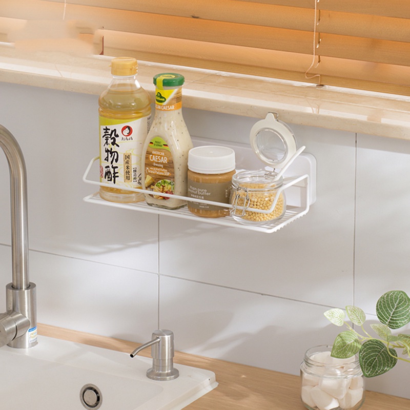 PUTIH New Simple Kitchen Spice Rack Rustic / White Iron Kitchen Spice ...