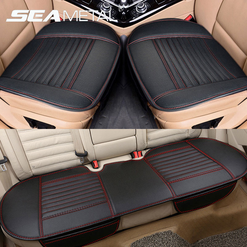 Seametal Car Seat Covers Pu Leather Seats Cushion Universal Protector Pad  Interior Auto Mats Accessories