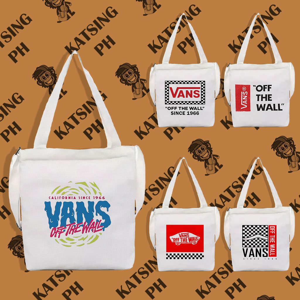 VANS 12 Sling Bag Katsa Canvas Crossbody Tote Bag Eco Friendly Korean Women Men High Quality Trendy