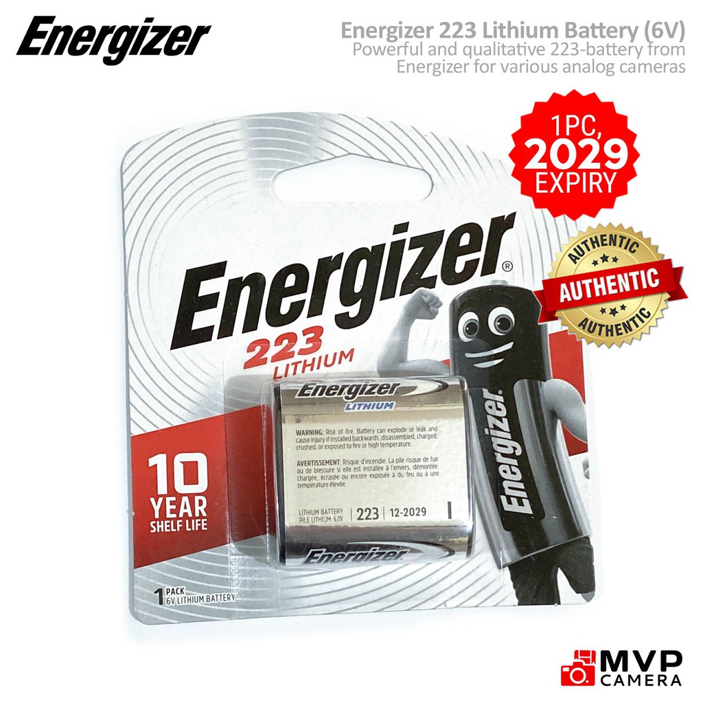 AUTHENTIC Energizer 223 CRP2 6V Lithium Battery MVP CAMERA Shopee