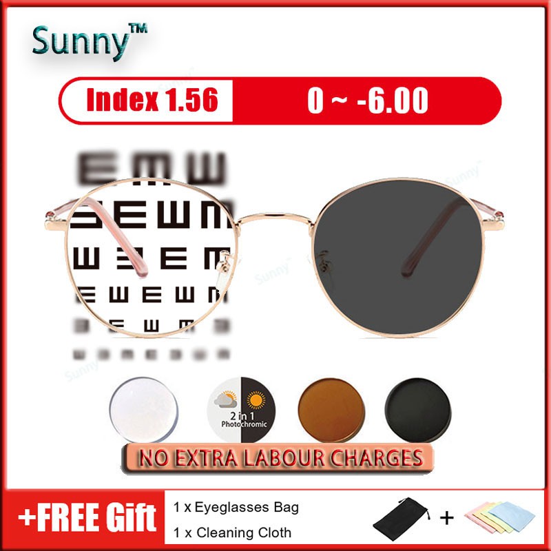 Graded Glasses Photochromic Anti Radiation Replaceable Lens Eyeglasses