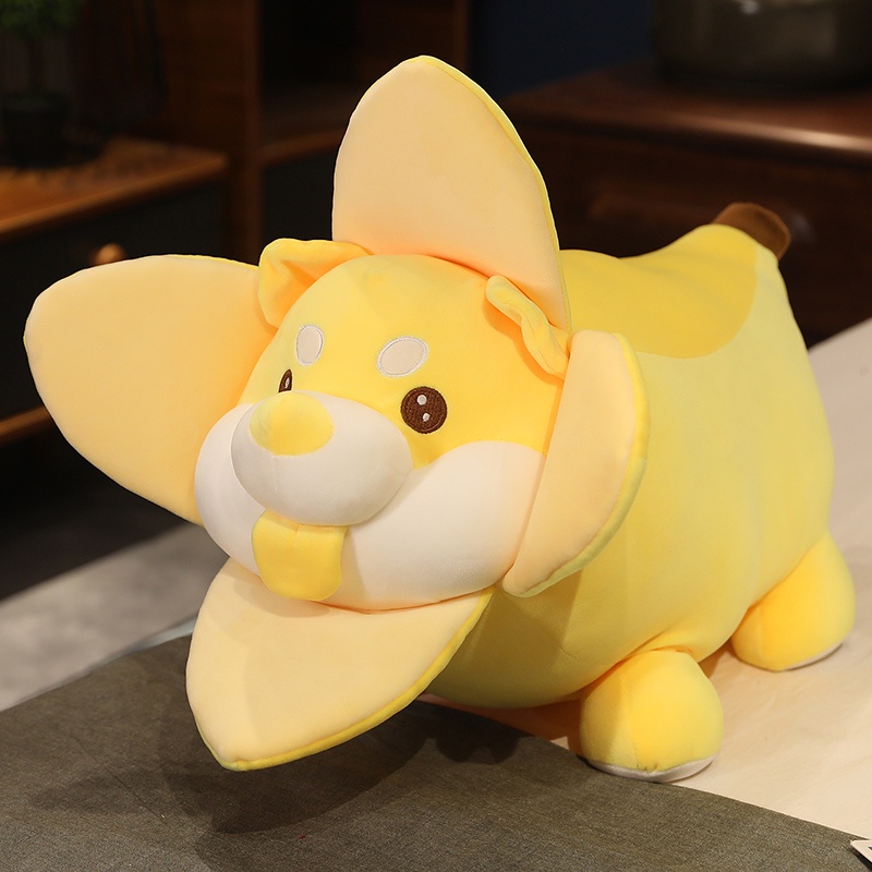 Cute Banana Dog Plush Toy Kawaii Soft Shiba Inu Stuffed Toy Girls ...