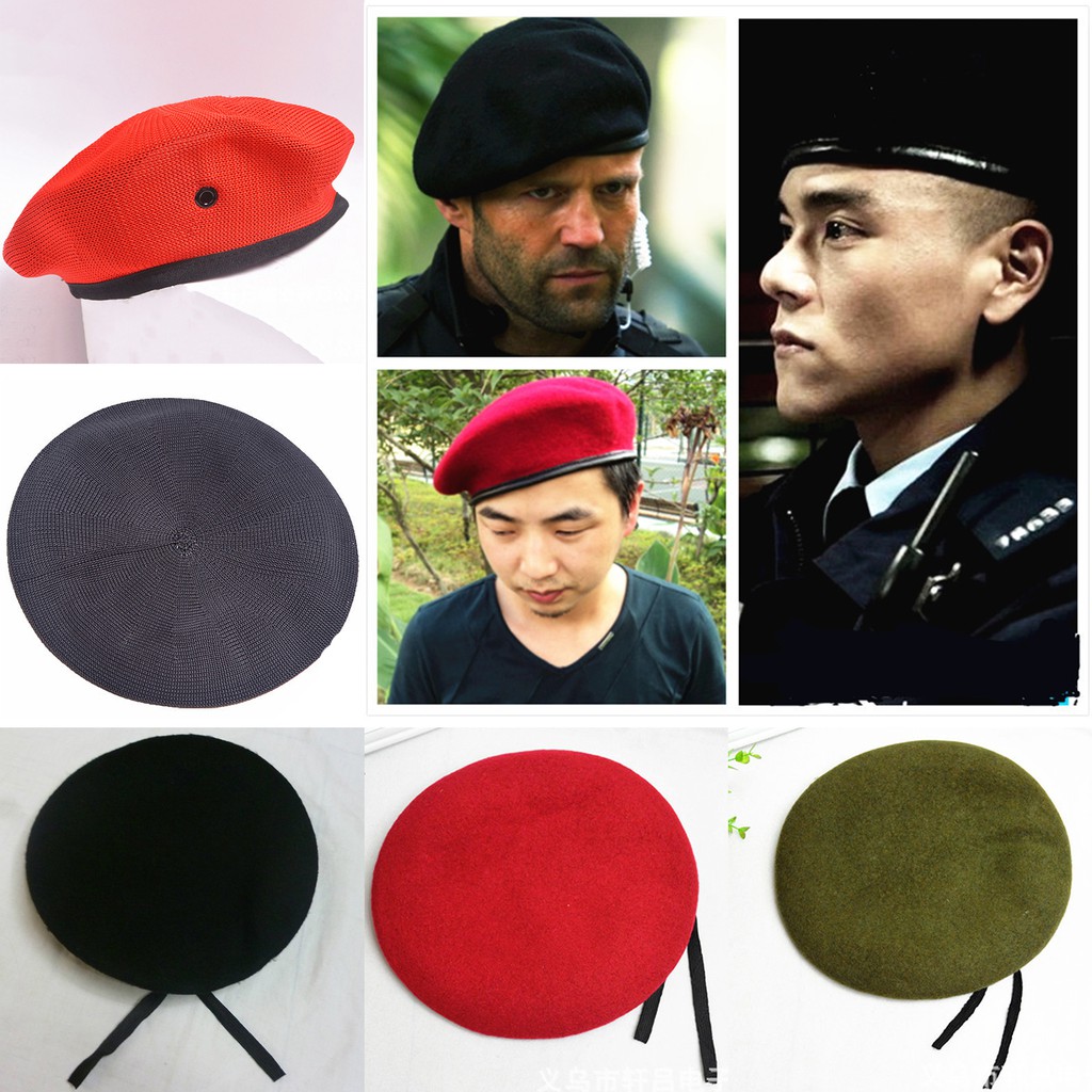 1PC Beret Eight Pointed Star Red Square Dancing Woolen Cap Sailor Hat Beret Hat