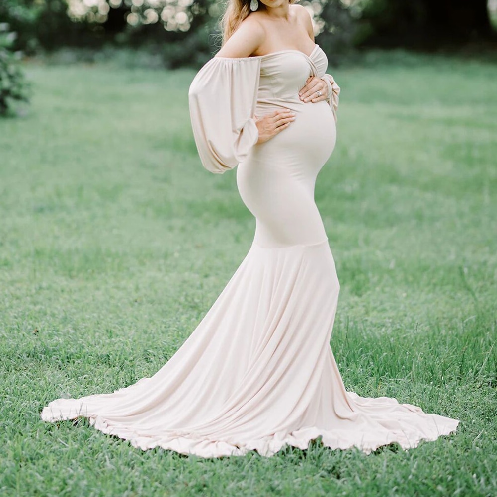 Mermaid Maternity Dresses Photo Shoot Pregnant Women Pregnancy Dress
