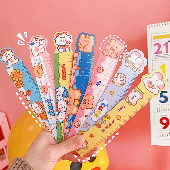 15cm Cartoon Magnetic Soft Ruler Student Bendable Cute Bookmark ...
