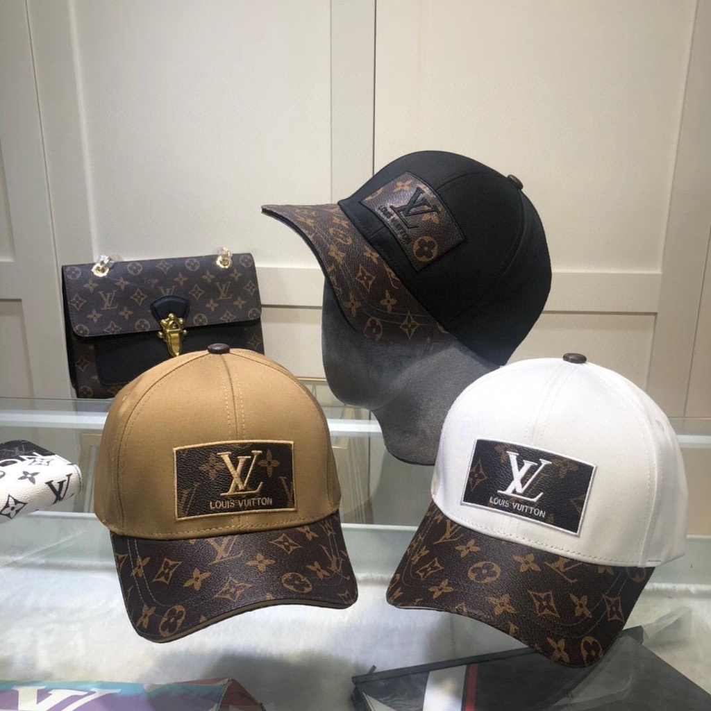 Ready Stock】 New Louis Vuitton Lv Logo Embroidery Cap Men Women Cotton Baseball  Cap