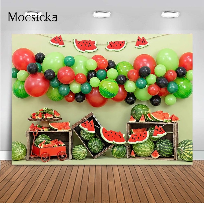 Watermelon Theme Birthday Backdrop Summer Holiday Cake Smash 1st ...