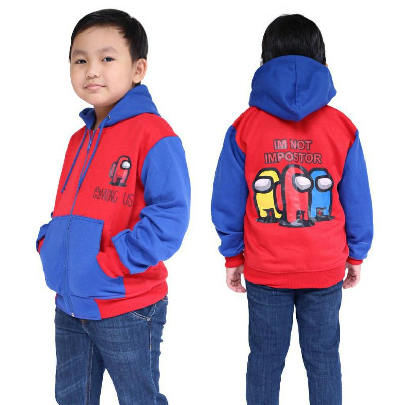 Children s Jacket Hoodie Character Among Us Games Boys Ages 2 10 Years Shopee Philippines