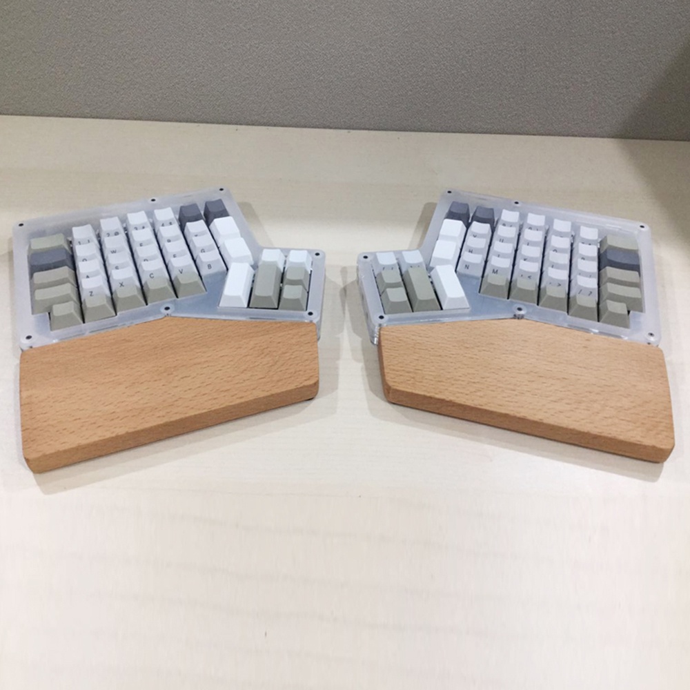 Solid Wooden Wrist Rest Pad For Ergodox Split Mechanical Keyboard
