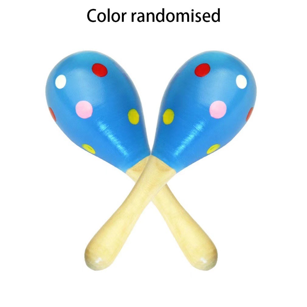 Hntob 20cm Wooden Rattle Sound Musical Colorful Toys Sounds Music ...