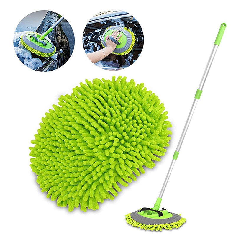 Car Cleaning Brush Car Cleaning Tools Telescoping Long Handle Cleaning Mop  Chenille Broom Car Washing Accessories