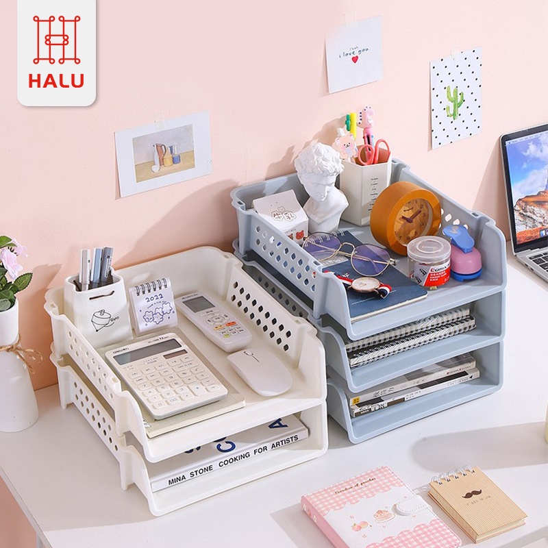 Halu Desk Document Rack Stacking Shelf Multi-Purpose File Paper ...